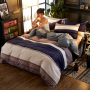 4 Pcs 100% Organic Cotton Bedding Sets, Stock Print Bedroom Set Bedding/