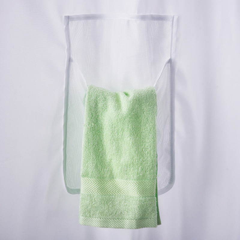 Multi-functional Plain Polyester Pocket Shower Curtain Storage Curtain Hanging Bag,Cheap shower Curtain With Pocket/