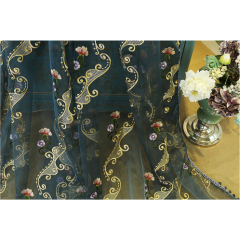 Online sale organza gardinen aus polen, Latest curtain fashion designs moroccan embroidered lace embroidery curtains^