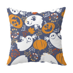 Single-side Polyester Halloween Decorative Pillow Case Cushion Cover, Cartoon Spider Bed Sofa Vintage Cushion Cover/