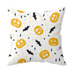 Single-side Polyester Halloween Decorative Pillow Case Cushion Cover, Cartoon Spider Bed Sofa Vintage Cushion Cover/