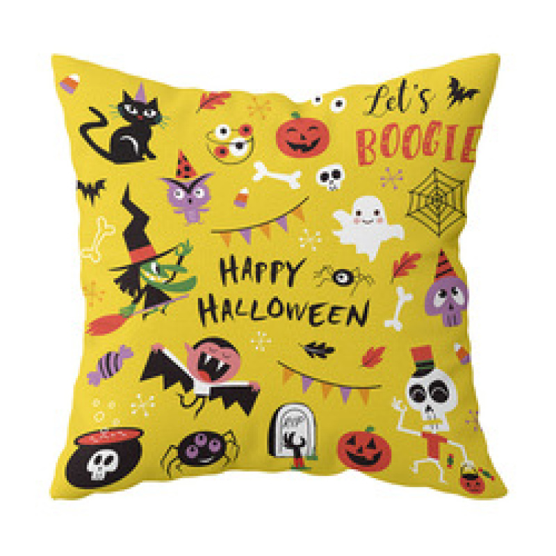 Single-side Polyester Halloween Decorative Pillow Case Cushion Cover, Cartoon Spider Bed Sofa Vintage Cushion Cover/