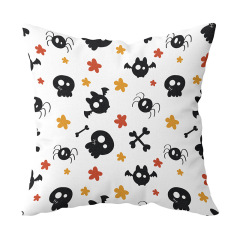 Single-side Polyester Halloween Decorative Pillow Case Cushion Cover, Cartoon Spider Bed Sofa Vintage Cushion Cover/