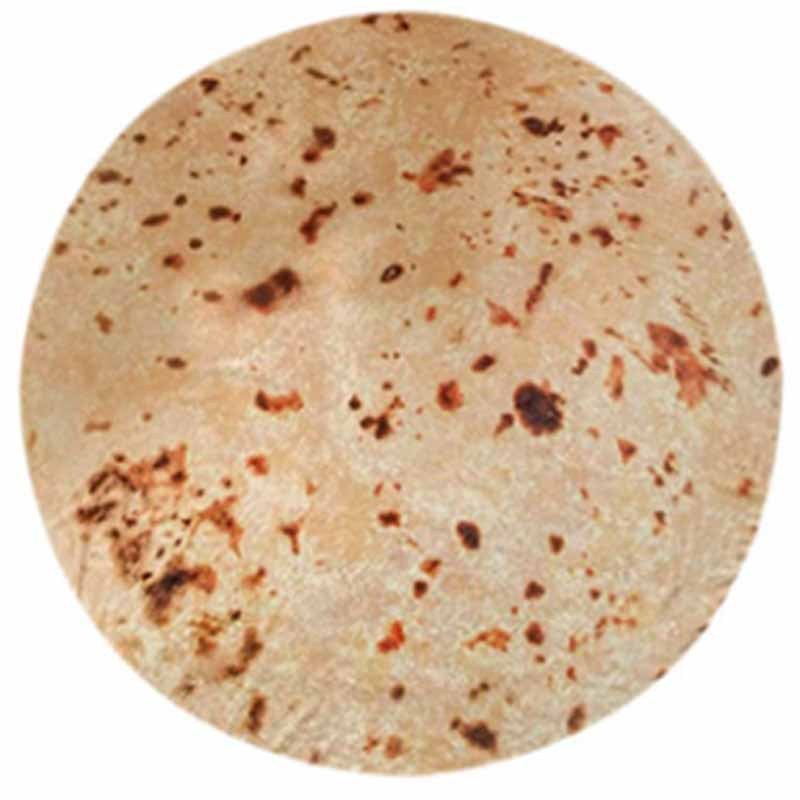 Super soft flannel toasted baby tortilla Throw Blanket Travel Portable Pizza Burrito Tortilla Round Wrap Blanket for Bed Office