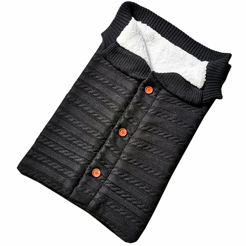 Warm Baby Blanket Knitted Newborn Swaddle Wrap Soft InfantSleeping Bag Footmuff Cotton Envelope For Stroller Accessories Blanket