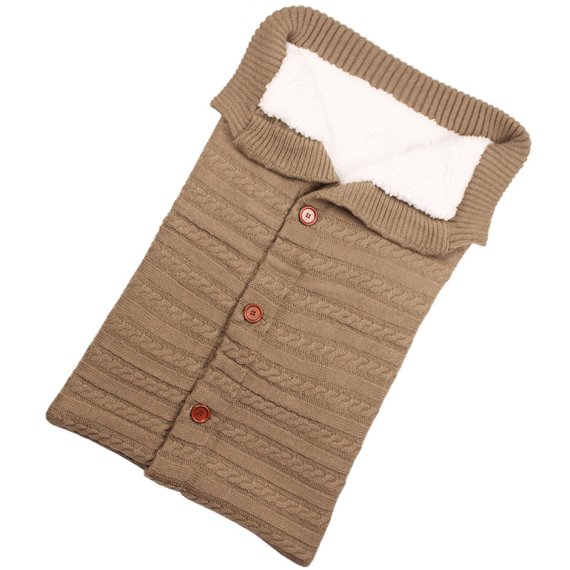 Warm Baby Blanket Knitted Newborn Swaddle Wrap Soft InfantSleeping Bag Footmuff Cotton Envelope For Stroller Accessories Blanket