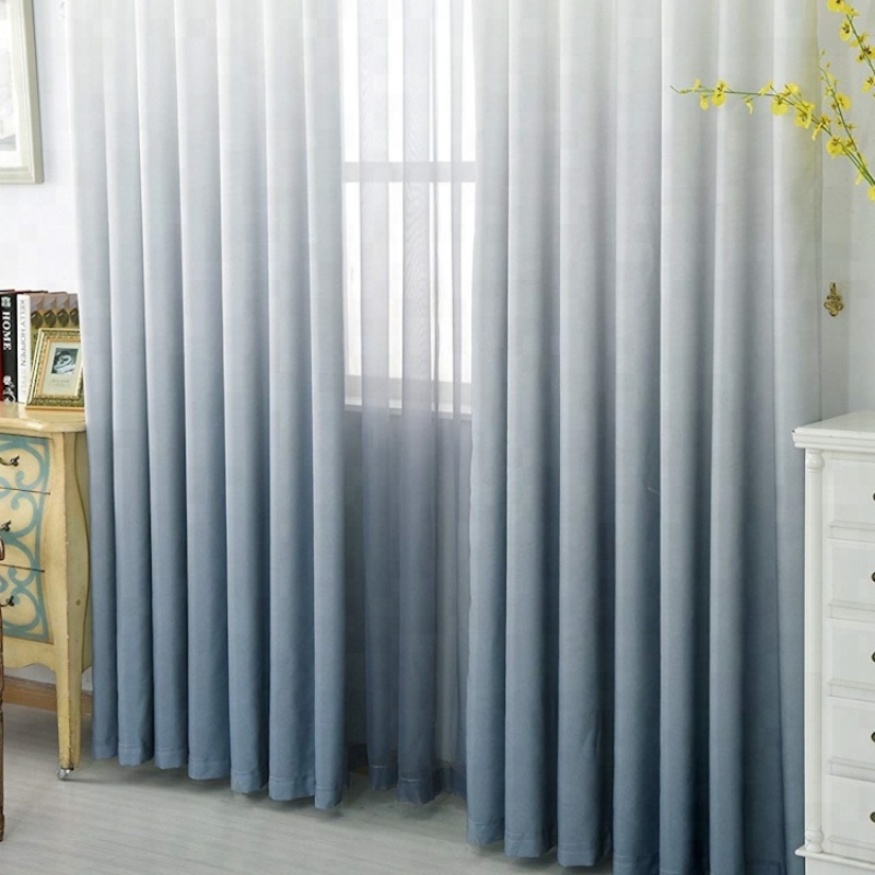 Gradient Panel printing cold proof door cortinas decoration block out curtain