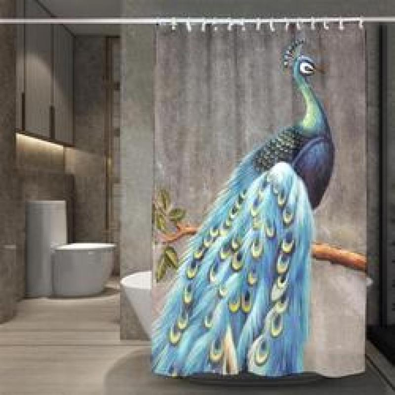 Bathroom New Custom Printed Shower Curtain   , 3d Three-dimensional Lotus Pattern Style Waterproof Shower Curtain   /