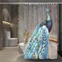 Bathroom New Custom Printed Shower Curtain   , 3d Three-dimensional Lotus Pattern Style Waterproof Shower Curtain   /