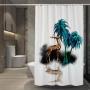 Bathroom New Custom Printed Shower Curtain   , 3d Three-dimensional Lotus Pattern Style Waterproof Shower Curtain   /