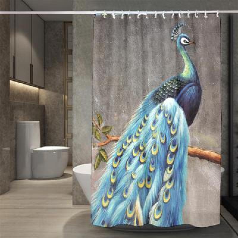 Bathroom New Custom Printed Shower Curtain   , 3d Three-dimensional Lotus Pattern Style Waterproof Shower Curtain   /
