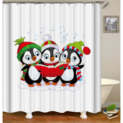 wholesale kids penguin bathroom cartoon   curtain printed shower Curtain Fabric Bathroom Curtain/