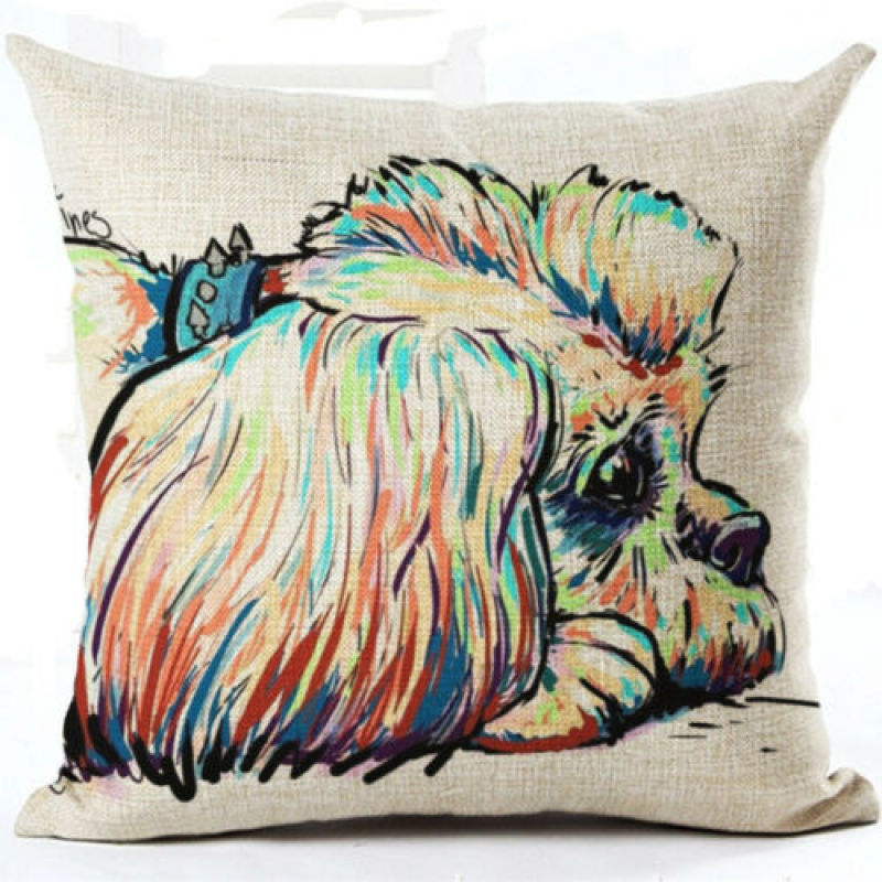 Cartoon Cotton linen Cute Dog Pillow Korean Cushion Cover And Pillow,Pillow Custom Printing Cushion Covers/