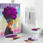 Eleganter Duschvorhang mit Digitaldruck für afroamerikanische Frauen, Badezimmeraccessoires, Zauberteppich und Duschvorhang für schwarze Mädchen