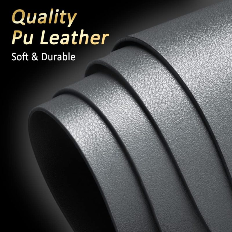 4 Pack Faux Leather Round PU Placemats Set, Easy to Clean Stain Resistant Heat Resistant#
