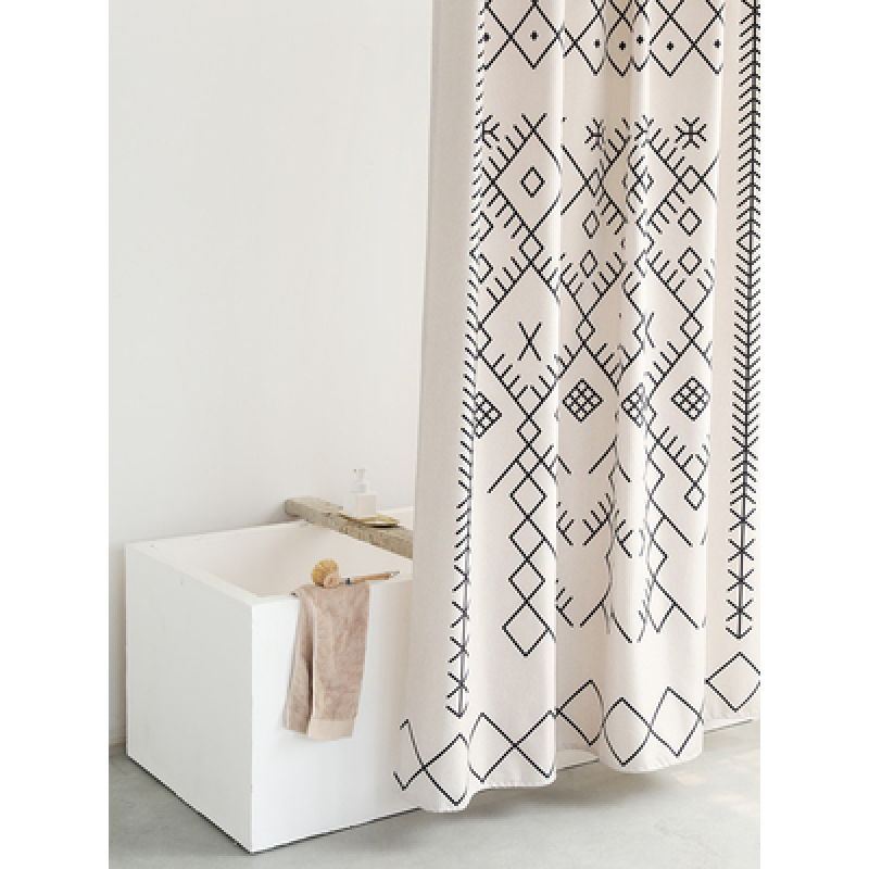 Waterproof Cloth Bathroom Shower Curtain, Hanging  Thick Anti-Mold Partition Set Without Punching Curtain/