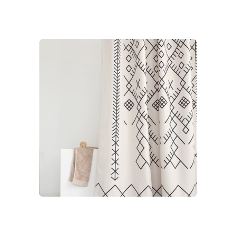Waterproof Cloth Bathroom Shower Curtain, Hanging  Thick Anti-Mold Partition Set Without Punching Curtain/