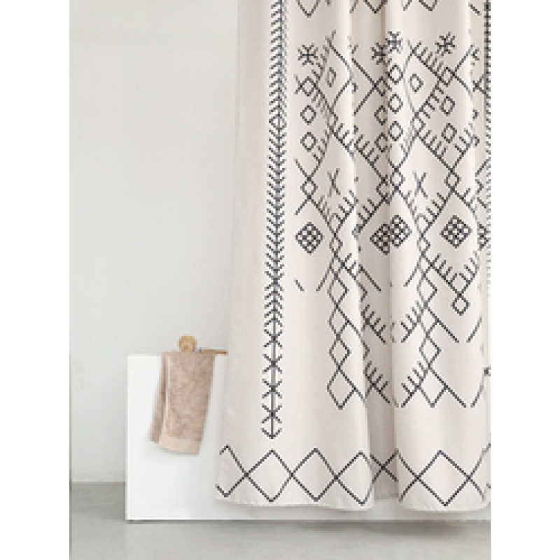 Waterproof Cloth Bathroom Shower Curtain, Hanging  Thick Anti-Mold Partition Set Without Punching Curtain/