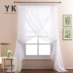 polished look white embroidered sheer curtain for windows