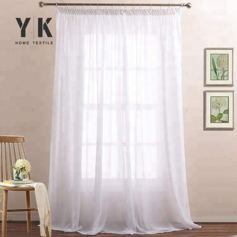 polished look white embroidered sheer curtain for windows
