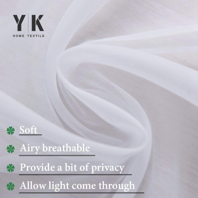 polished look white embroidered sheer curtain for windows