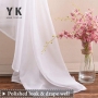polished look white embroidered sheer curtain for windows