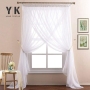 polished look white embroidered sheer curtain for windows