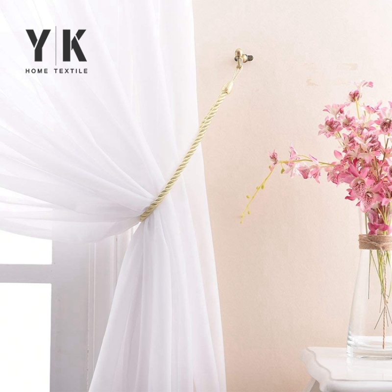 polished look white embroidered sheer curtain for windows