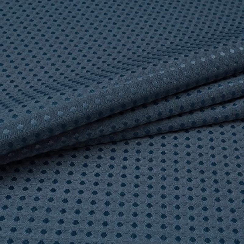 Rideau de douche en polyester de salle de bains de spa de luxe d'hôtel de tissage de gaufre bleu clair de lune en gros, rideau de douche résistant de 230gsm /