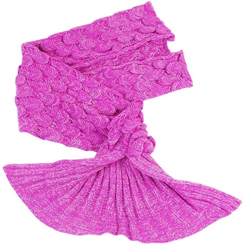 Bedding Sofa Mermaid Blanket Wool Knitting Fish Style Little Tail Blankets Warm Sleeping Child Princess Loves Gift