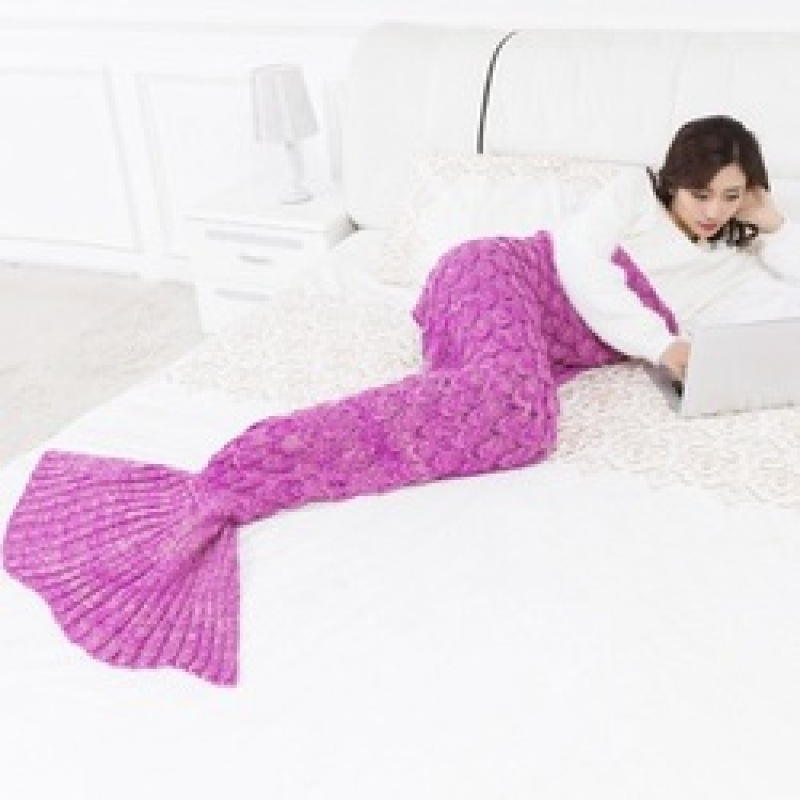 Bedding Sofa Mermaid Blanket Wool Knitting Fish Style Little Tail Blankets Warm Sleeping Child Princess Loves Gift