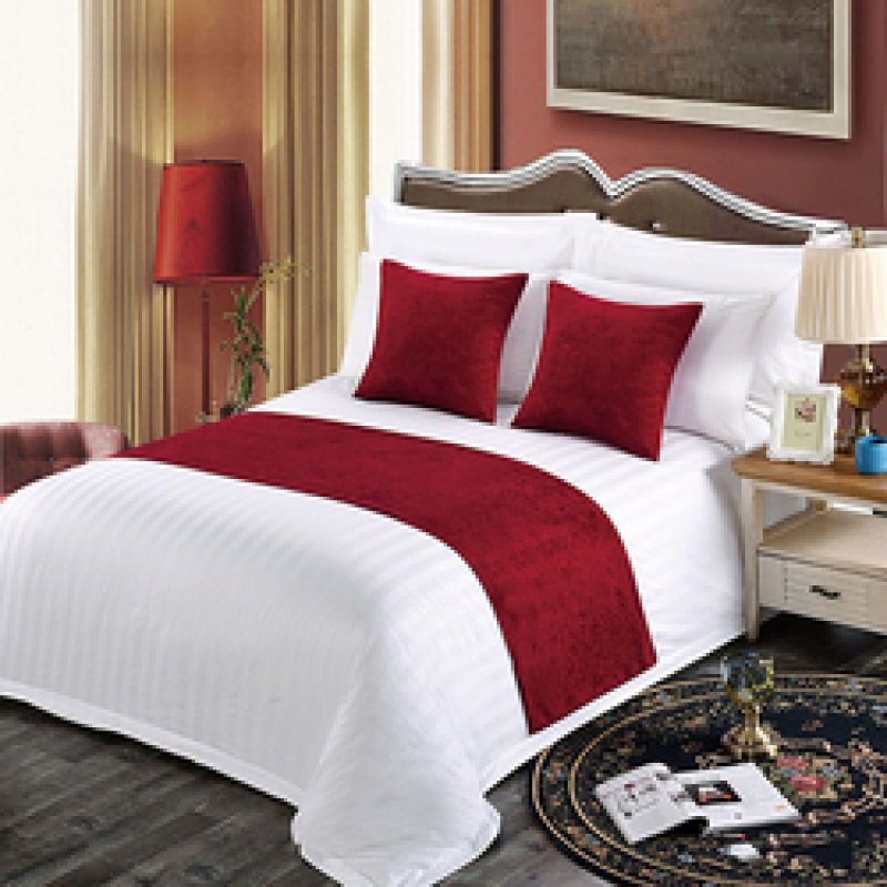 Luxury Velvet Solid Bed Runner Hotel Scarf Set Hotel Protector Slipcover Bed Decorative Scarf King For Hotel Cushion Cover Red