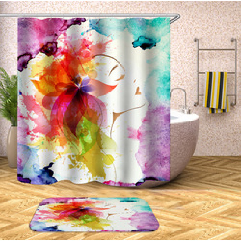 Wholesale African American Women Shower Curtains Custom Digital Printing, Home Goods Black Woman Shower Curtain Hotel/