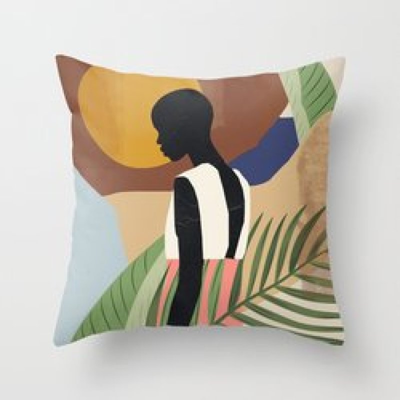 Single-sided digital printing peach skin pillowcase,Hot sale simple and fashionable summer clear cushion cover/
