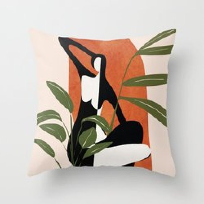 Single-sided digital printing peach skin pillowcase,Hot sale simple and fashionable summer clear cushion cover/