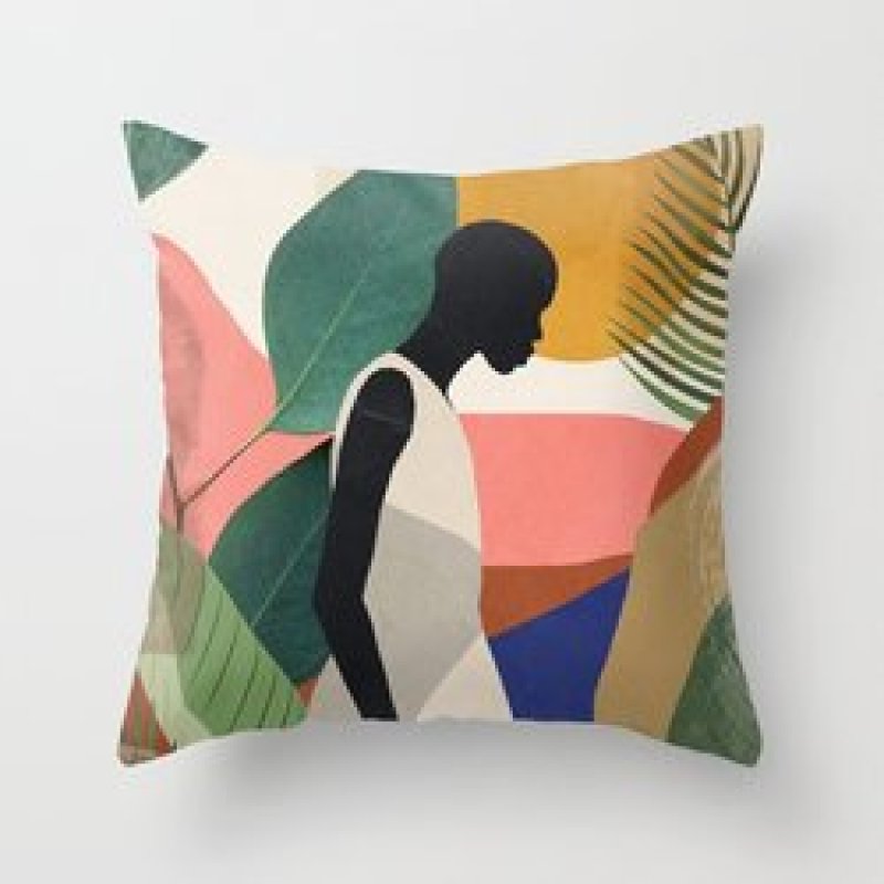Single-sided digital printing peach skin pillowcase,Hot sale simple and fashionable summer clear cushion cover/
