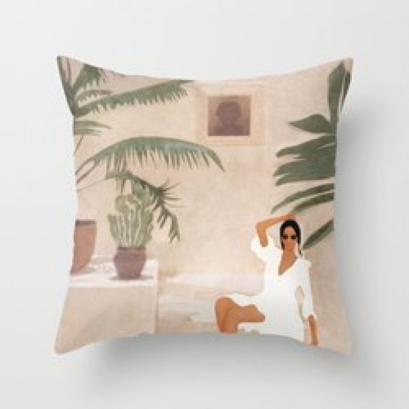 Single-sided digital printing peach skin pillowcase,Hot sale simple and fashionable summer clear cushion cover/