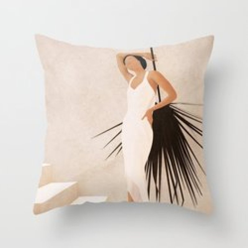 Single-sided digital printing peach skin pillowcase,Hot sale simple and fashionable summer clear cushion cover/