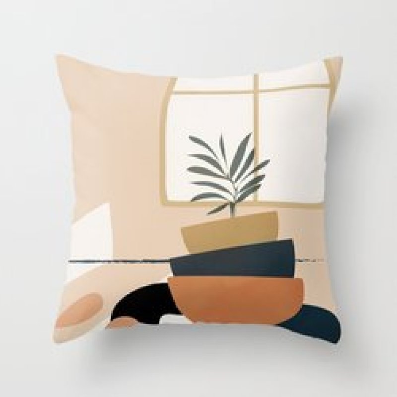 Single-sided digital printing peach skin pillowcase,Hot sale simple and fashionable summer clear cushion cover/