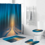 Made In China Custom Design Bath Rug Shower Curtain Set, Custom Printed Wholesale Waterproof Shower Curtain 72X72/