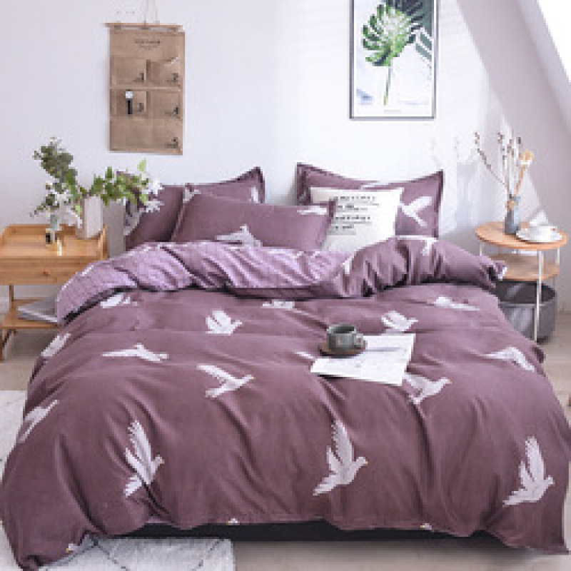 Cheap Bedding Sets Full Size,Dark Blue 100% Cotton Bedding Set#