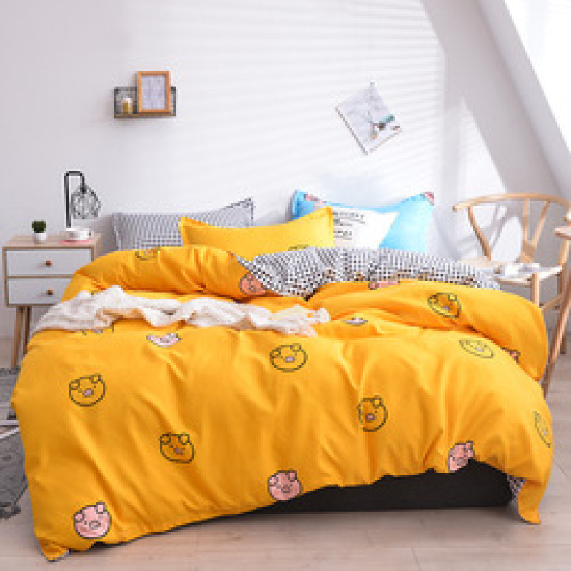 Cheap Bedding Sets Full Size,Dark Blue 100% Cotton Bedding Set#