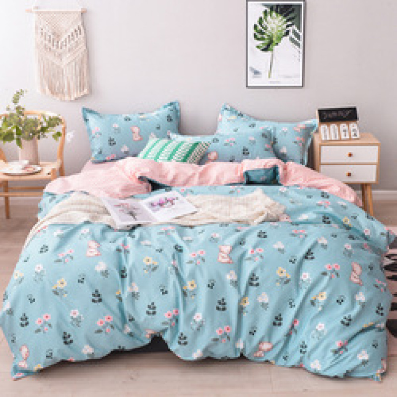 Cheap Bedding Sets Full Size,Dark Blue 100% Cotton Bedding Set#