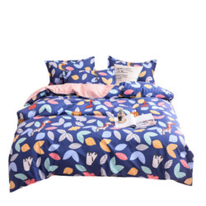 Cheap Bedding Sets Full Size,Dark Blue 100% Cotton Bedding Set#