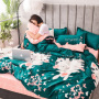 Cheap Bedding Sets Full Size,Dark Blue 100% Cotton Bedding Set#