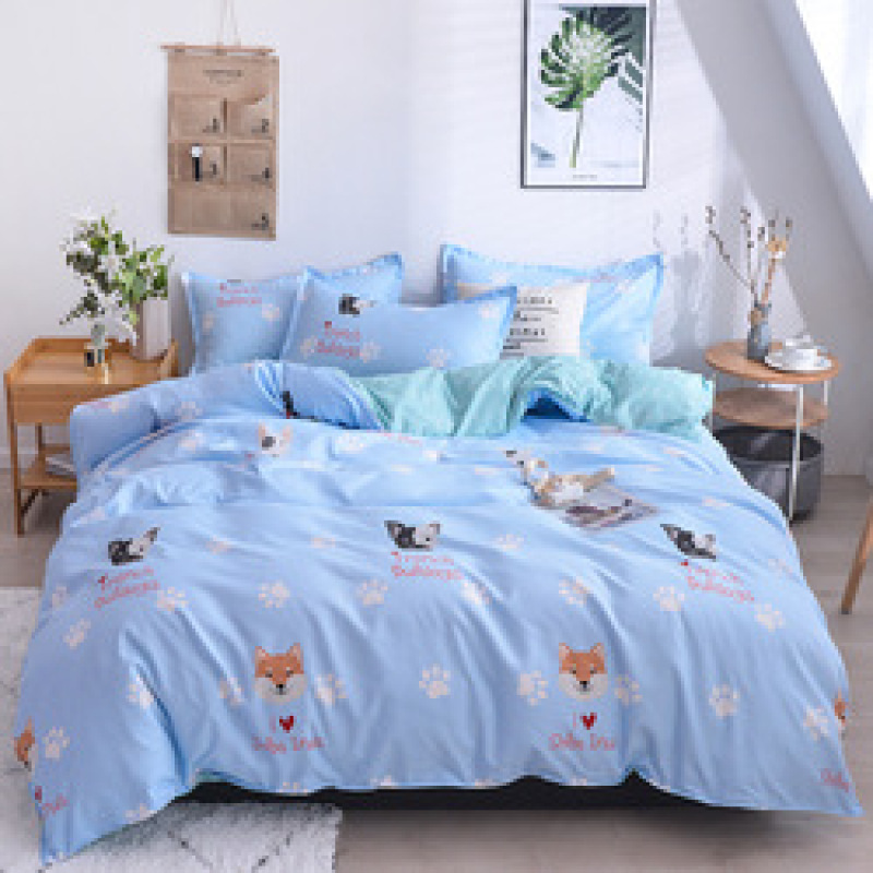 Cheap Bedding Sets Full Size,Dark Blue 100% Cotton Bedding Set#