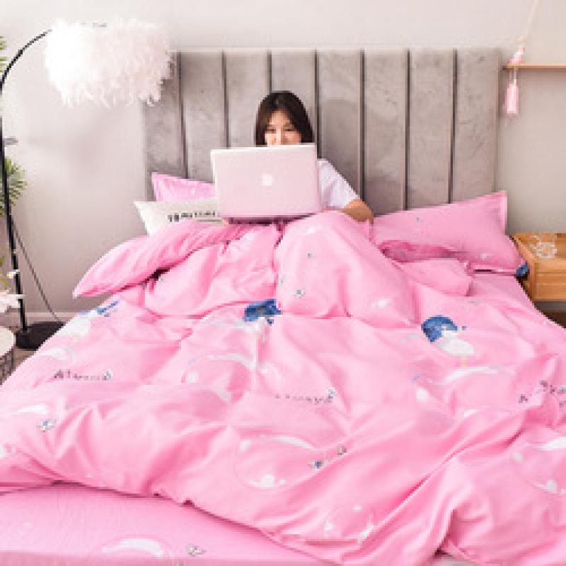 Cheap Bedding Sets Full Size,Dark Blue 100% Cotton Bedding Set#