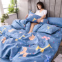 Cheap Bedding Sets Full Size,Dark Blue 100% Cotton Bedding Set#