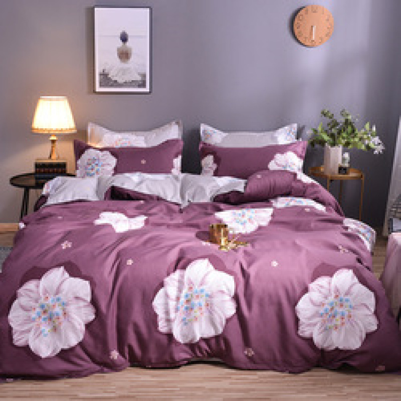 Cheap Bedding Sets Full Size,Dark Blue 100% Cotton Bedding Set#