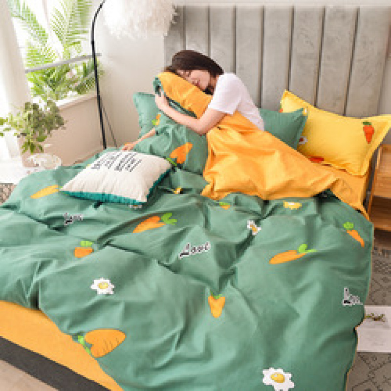 Cheap Bedding Sets Full Size,Dark Blue 100% Cotton Bedding Set#
